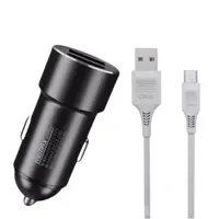 شارژر فندکی ریمکس مدل RCC220 به همراه کابل تبدیل MicroUSB