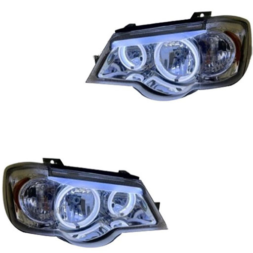 خرید چراغ جلو اسپرت پراید 132 مدرن مدل 3D-BMW سفید داخل فابریک دو عددی | اتوموبی