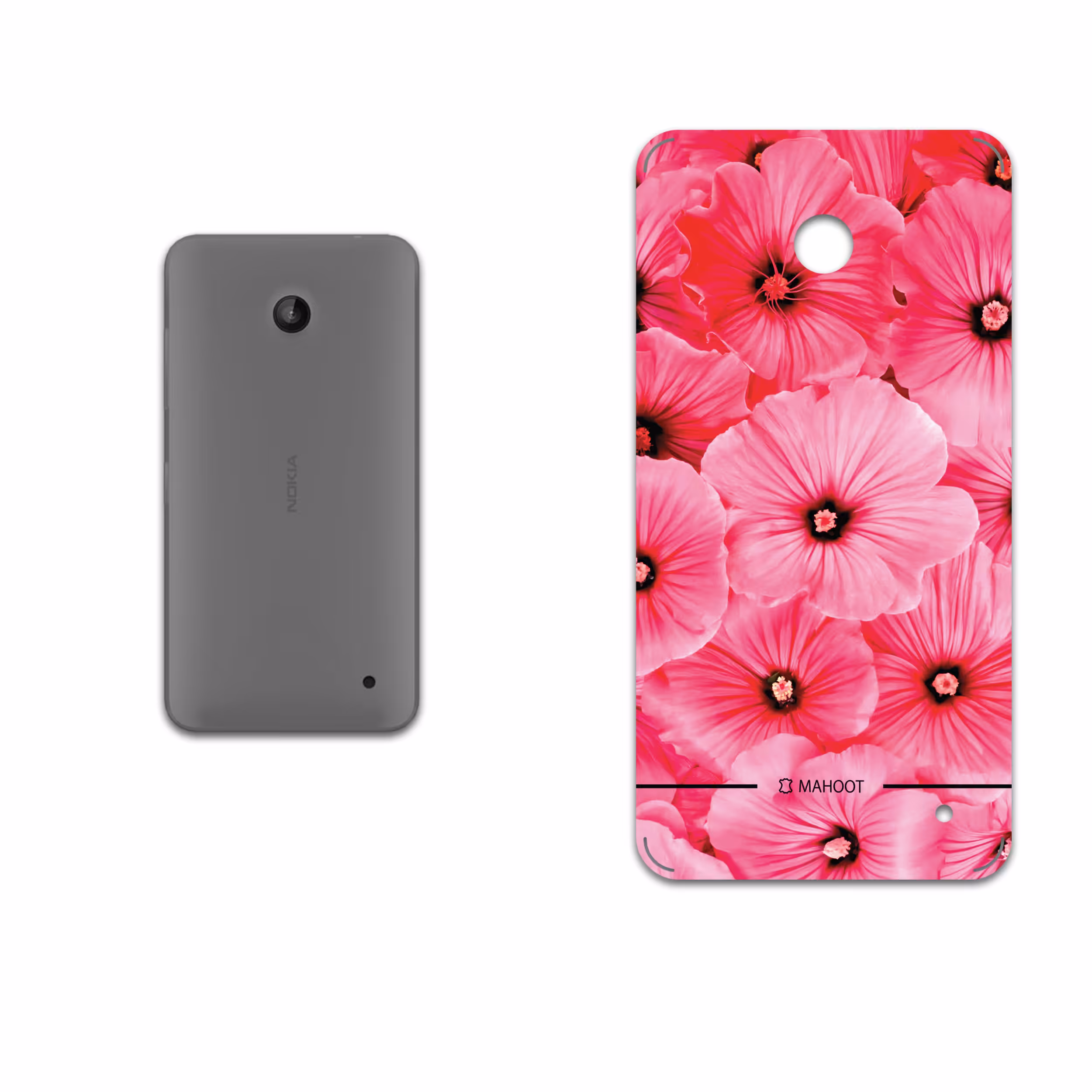 برچسب پوششی ماهوت مدل Pink-Flower مناسب برای گوشی موبایل نوکیا Lumia 630