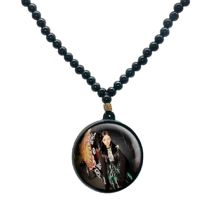 گردنبند پرمانه طرح aespa کد pmd.18554 مدل دو طرفه