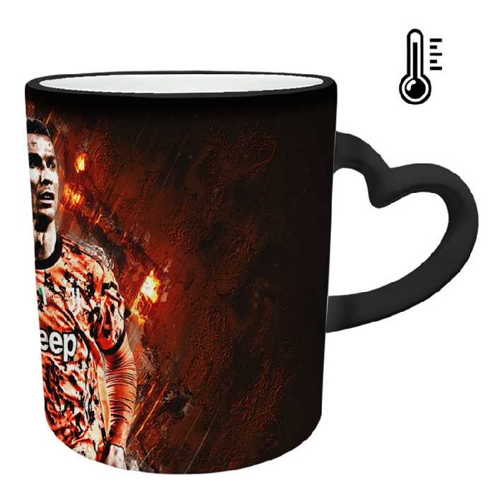 ماگ حرارتی مدل دسته قلبی طرح رونالدو کد 206