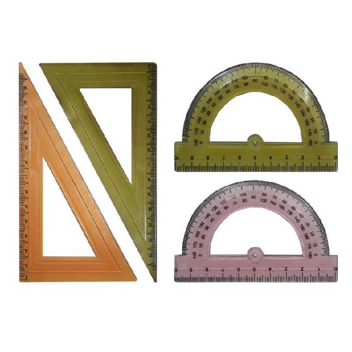 ست گونیا و نقاله مدل FLEX کد H6 مجموعه 4 عددی