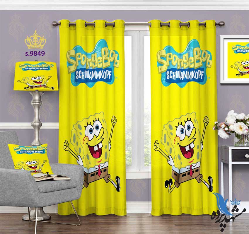 پرده پانچ کودک طرح باب اسفنجی کد S9849
