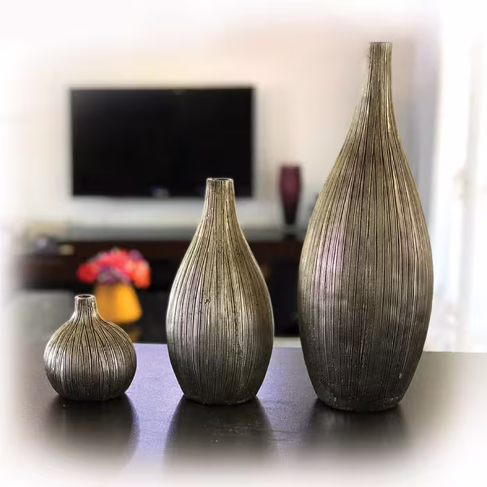 گلدان دکوری مدل سالینا کد 2175 مجموعه سه عددی