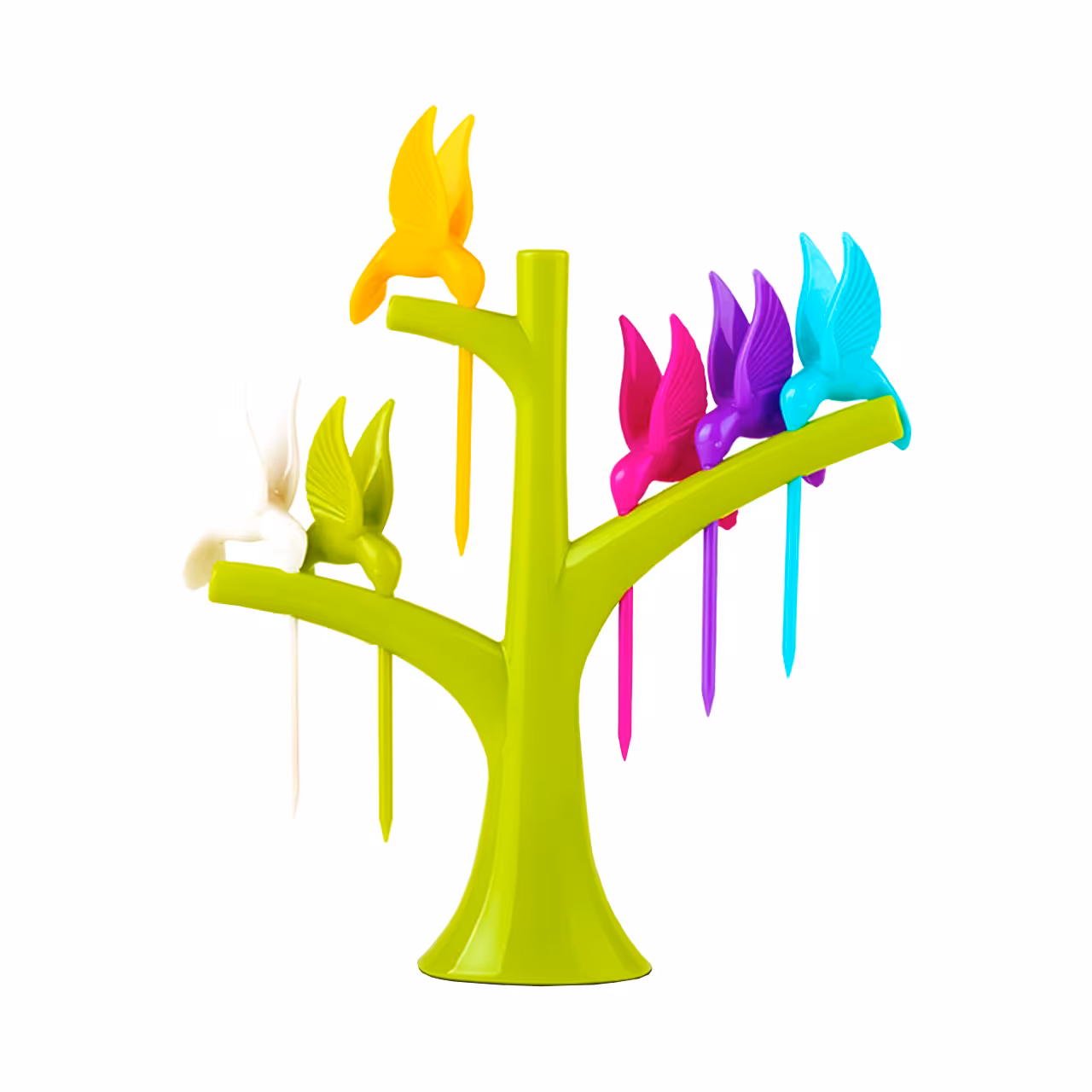 چنگال زیتون خوری مدل HUMMING BIRD کد RB227 مجموعه 6 عددی به همراه استند