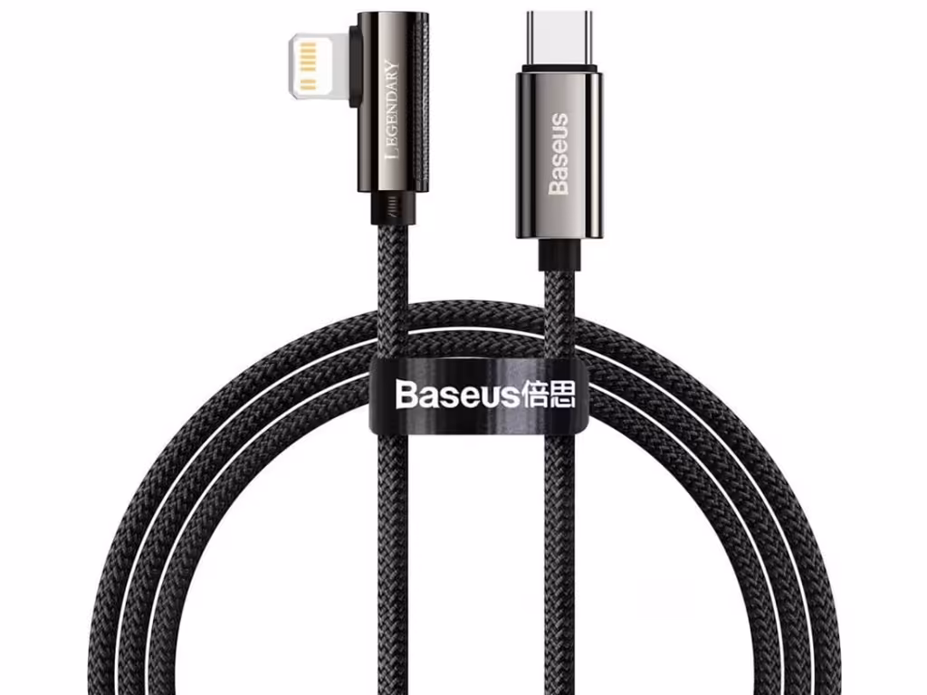 کابل شارژ لایتنینگ به تایپ سی 20 وات 1 متری بیسوس Baseus Legend Mobile Game Elbow Cable CATLCS-01