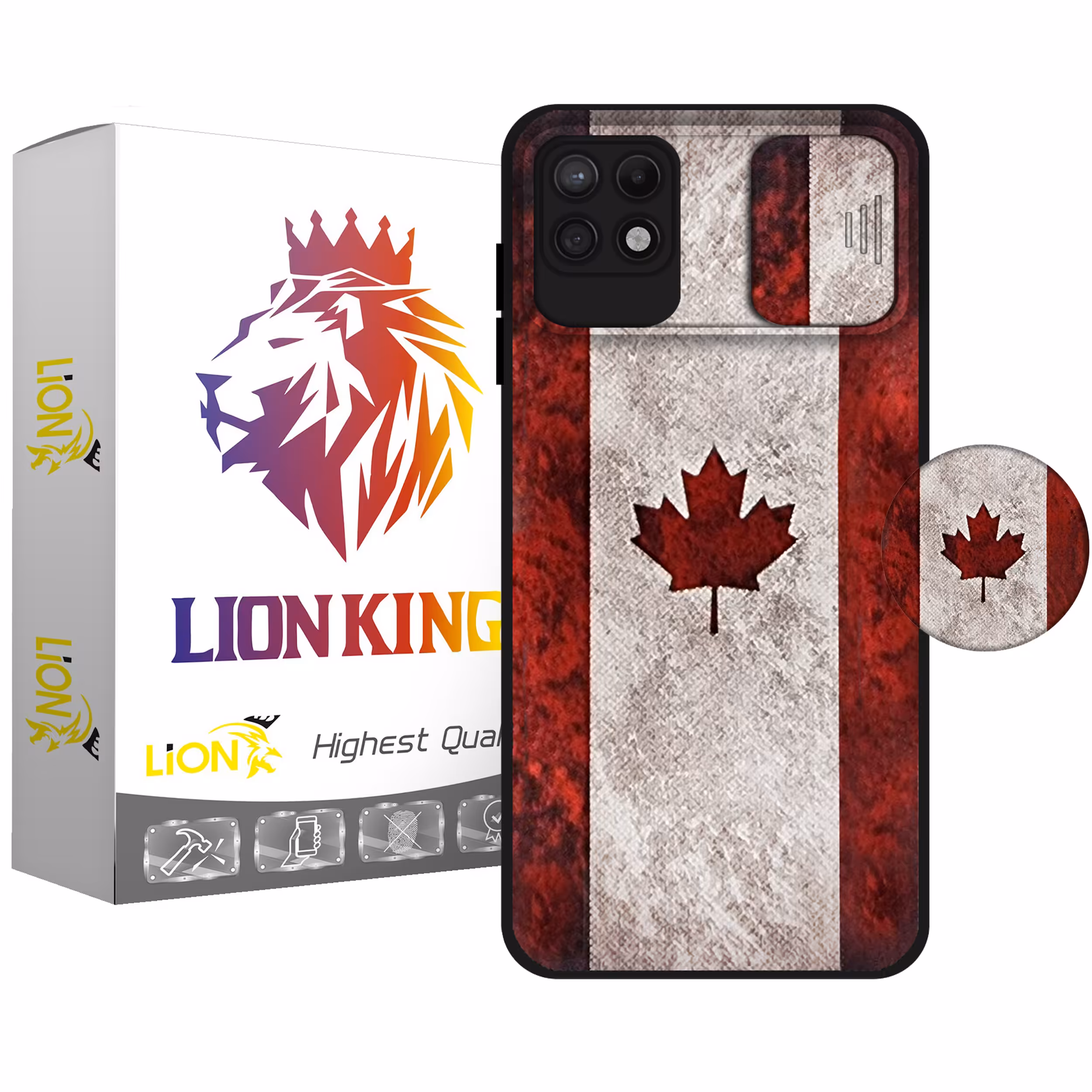   کاور لاین کینگ مدل KANADA J2 مناسب برای گوشی موبایل سامسونگ Galaxy A22 5G به همراه پایه نگهدارنده