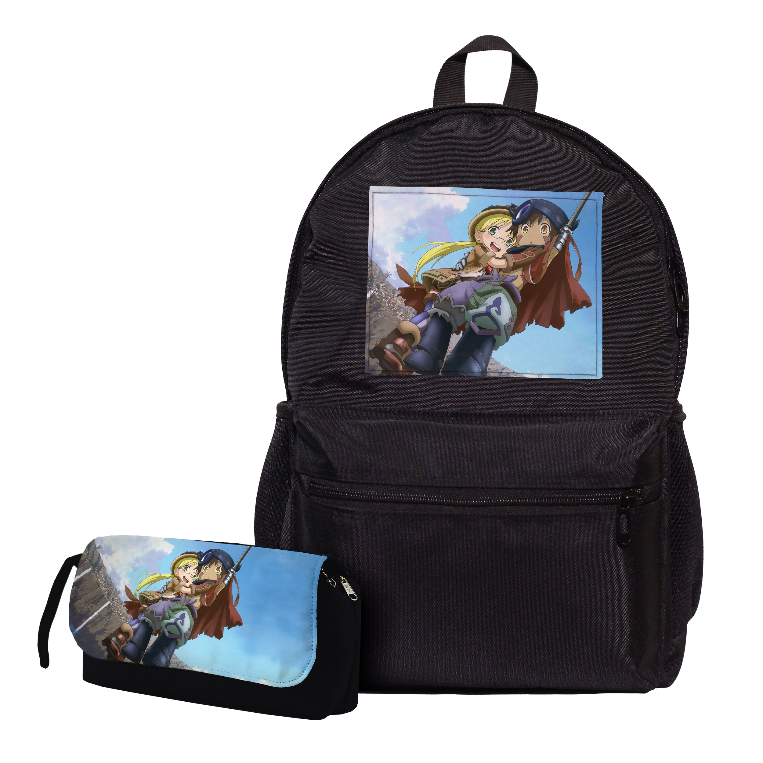 کوله پشتی طرح انیمه ساخته شده در ابیس made in abyss به همراه جامدادی