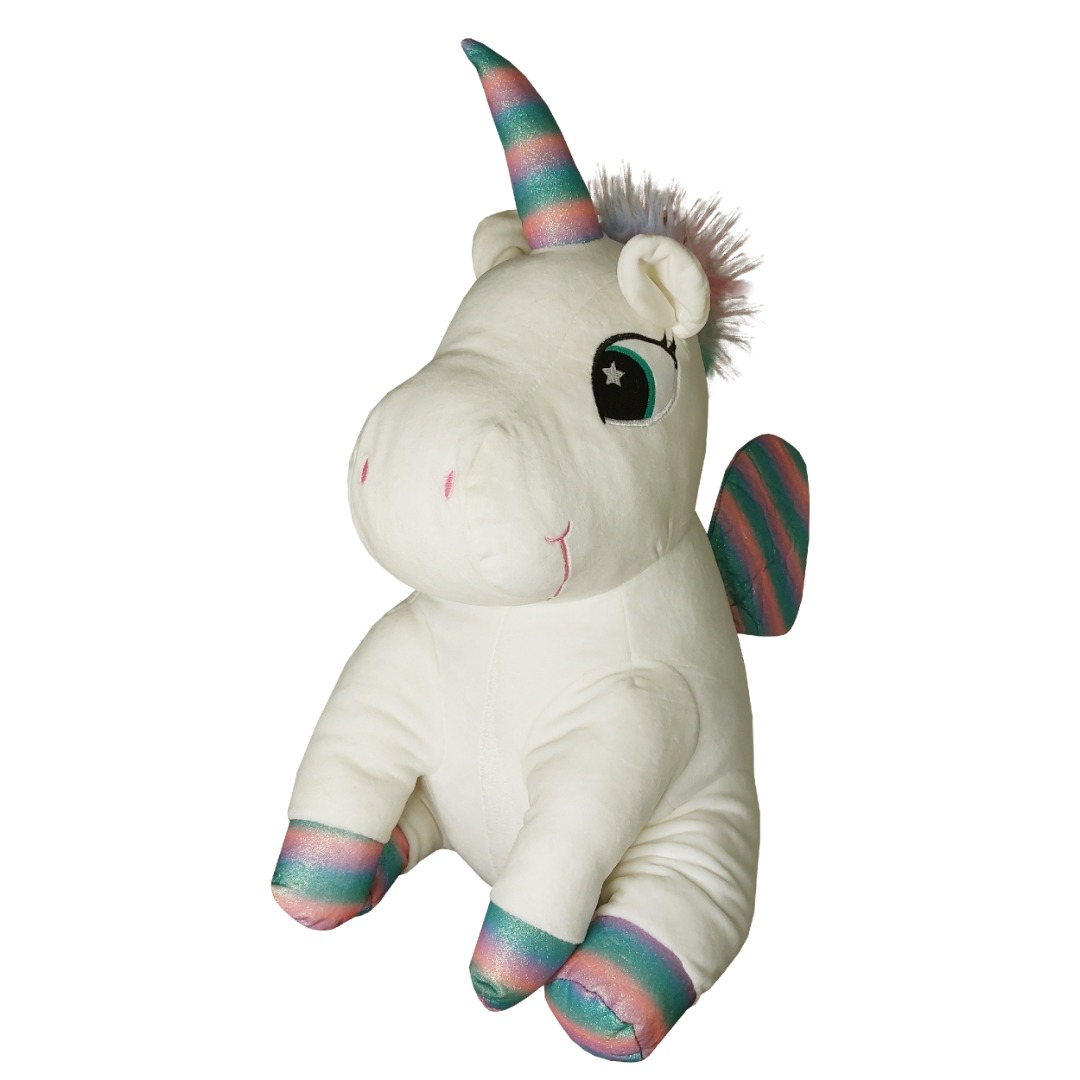 عروسک طرح اسب تک شاخ مدل بالدار کد SZT2/161 ارتفاع 55 سانتی‌متر