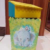 ست سطل و جا دستمال کاغذی. مناسب برای سیسمونی، اتاق خواب، اتاق کار و... قابل سفارش در طرح و رنگ دلخواه 