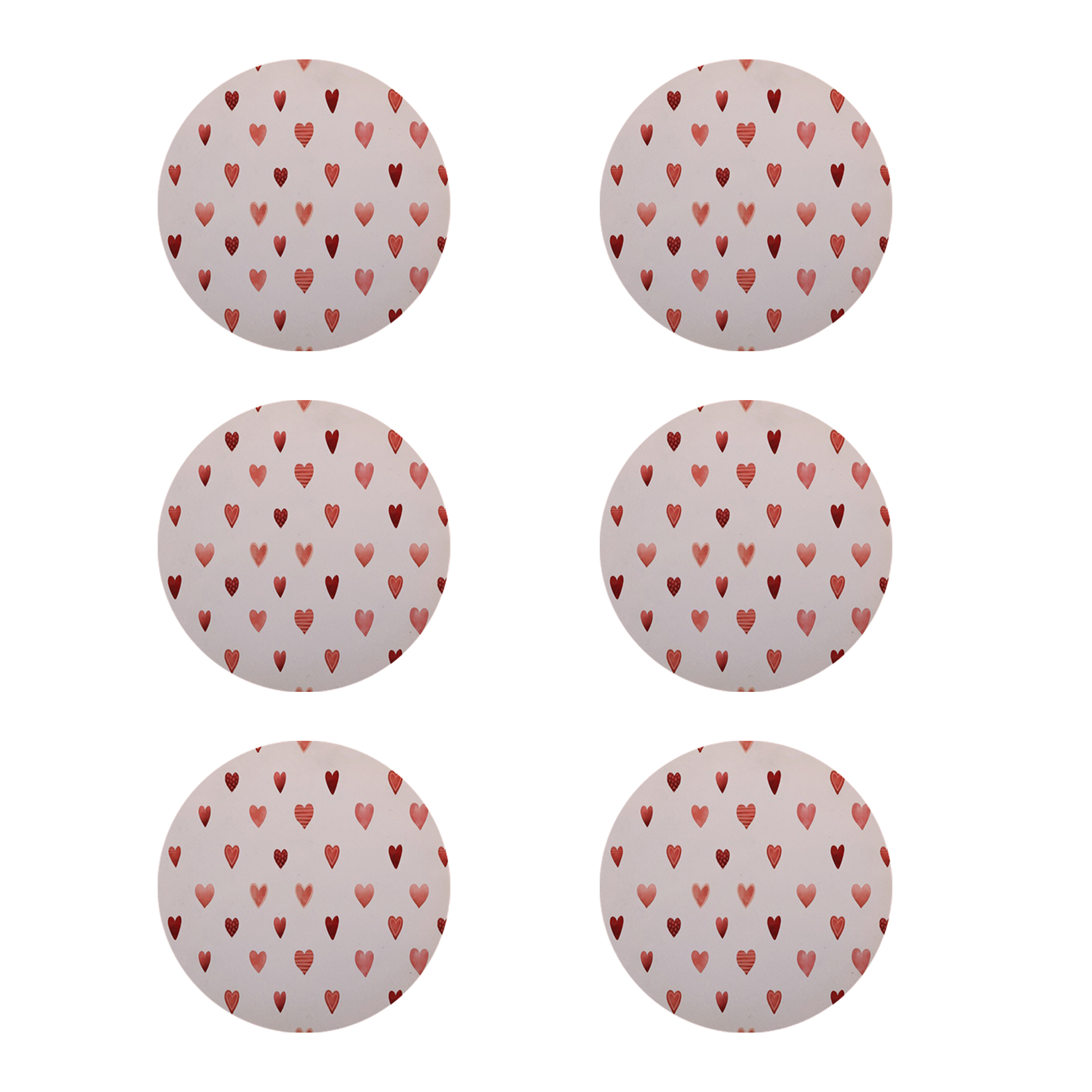 زیر لیوانی طرح قلب کد 8214 بسته 6 عددی