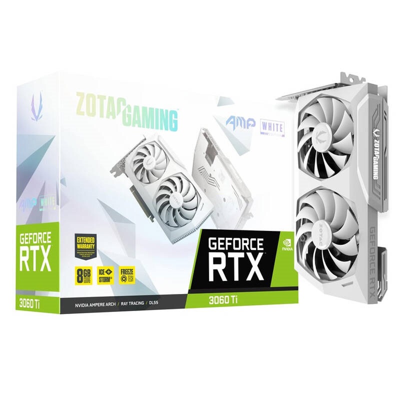 کارت گرافیک Zotac Gaming GeForce RTX3060 Ti AMP White Edition LHR 8GB GDDR6 256Bit