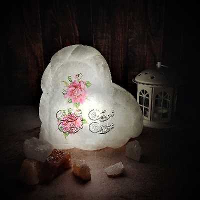 آباژور سنگ نمک مدل قلب طرح لبه هلالی کد 05