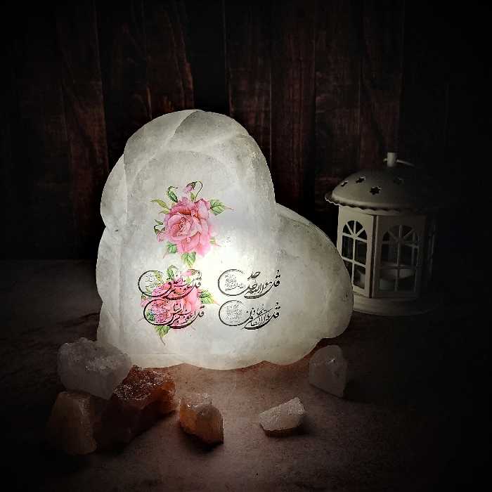 آباژور سنگ نمک مدل قلب طرح لبه هلالی کد 05