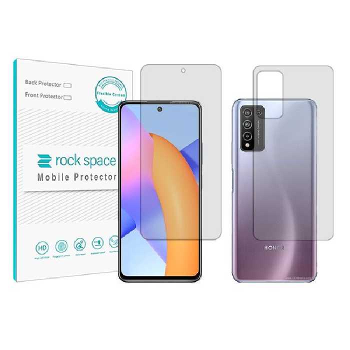 گلس محافظ صفحه نمایش و پشت گوشی آنر 10X Lite مدل نانو هیدروژل شفاف برند راک اسپیس کد 10042S-10656S