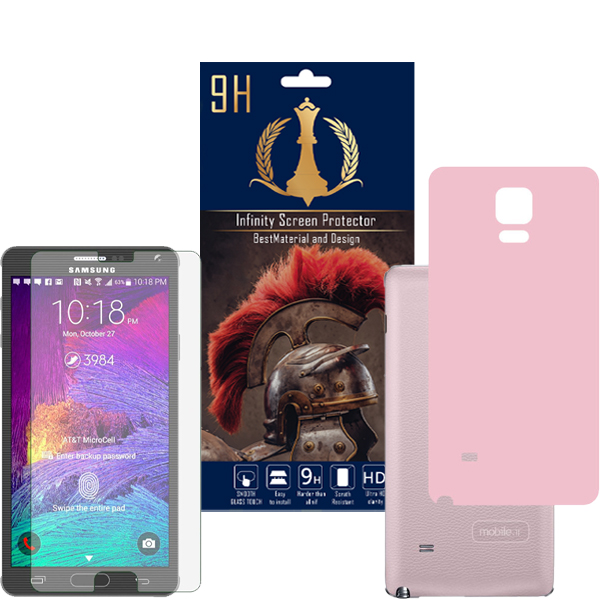 برچسب پوششی اینفینیتی مدل PRO MAX مناسب برای گوشی موبایل سامسونگ Galaxy NOTE 4 به همراه محافظ صفحه نمایش