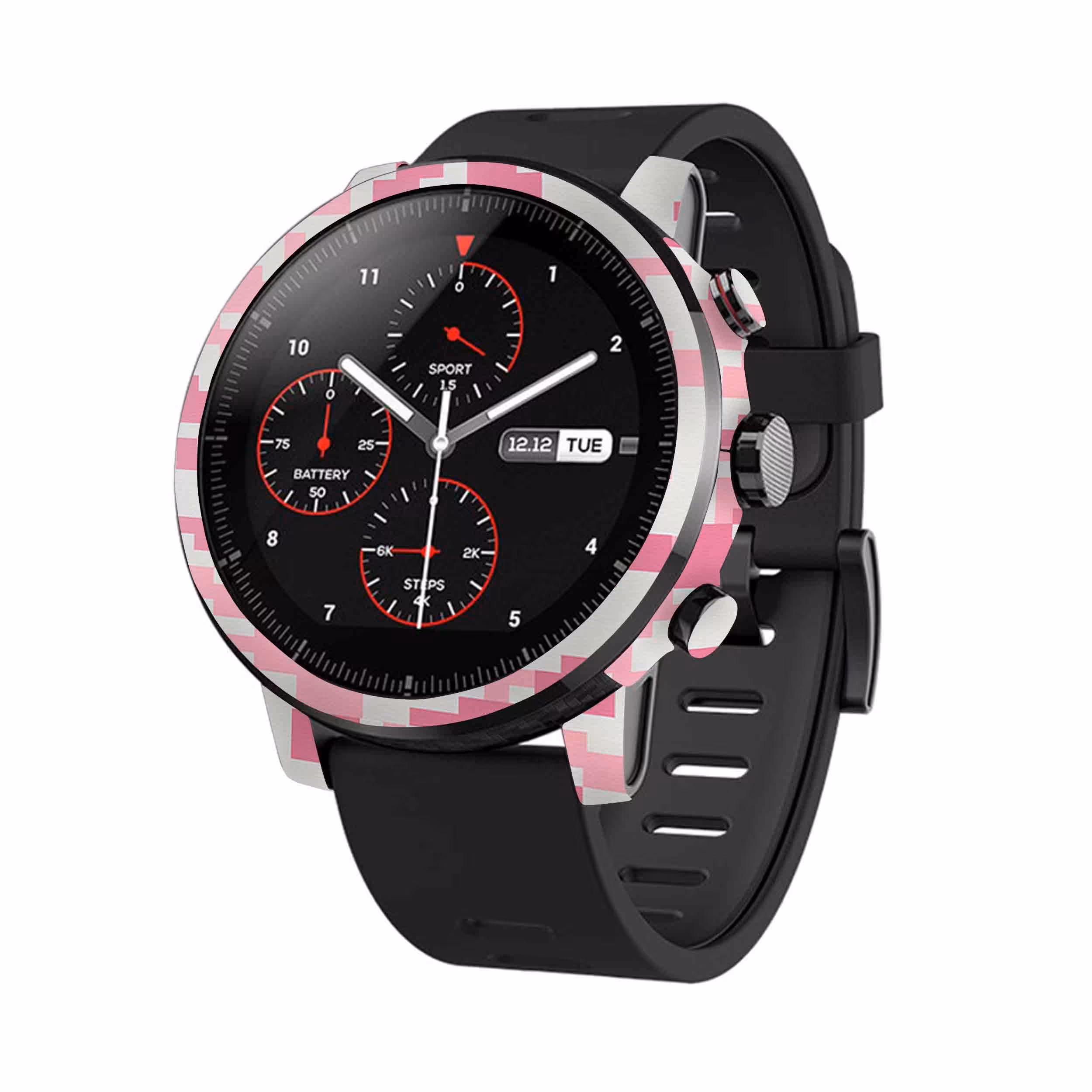 برچسب ماهوت طرح Army Pink pixel مناسب برای ساعت هوشمند شیایومی Amazfit Stratos
