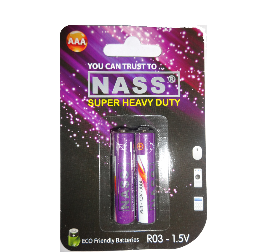 باتری نیم قلم NASS super heavy duty دوتایی