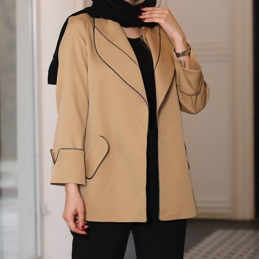 مانتو کتی رسمی شیک جنس کرپ قد 80 و 85 رنگ مشکی ،کرم،سفید، خردلی