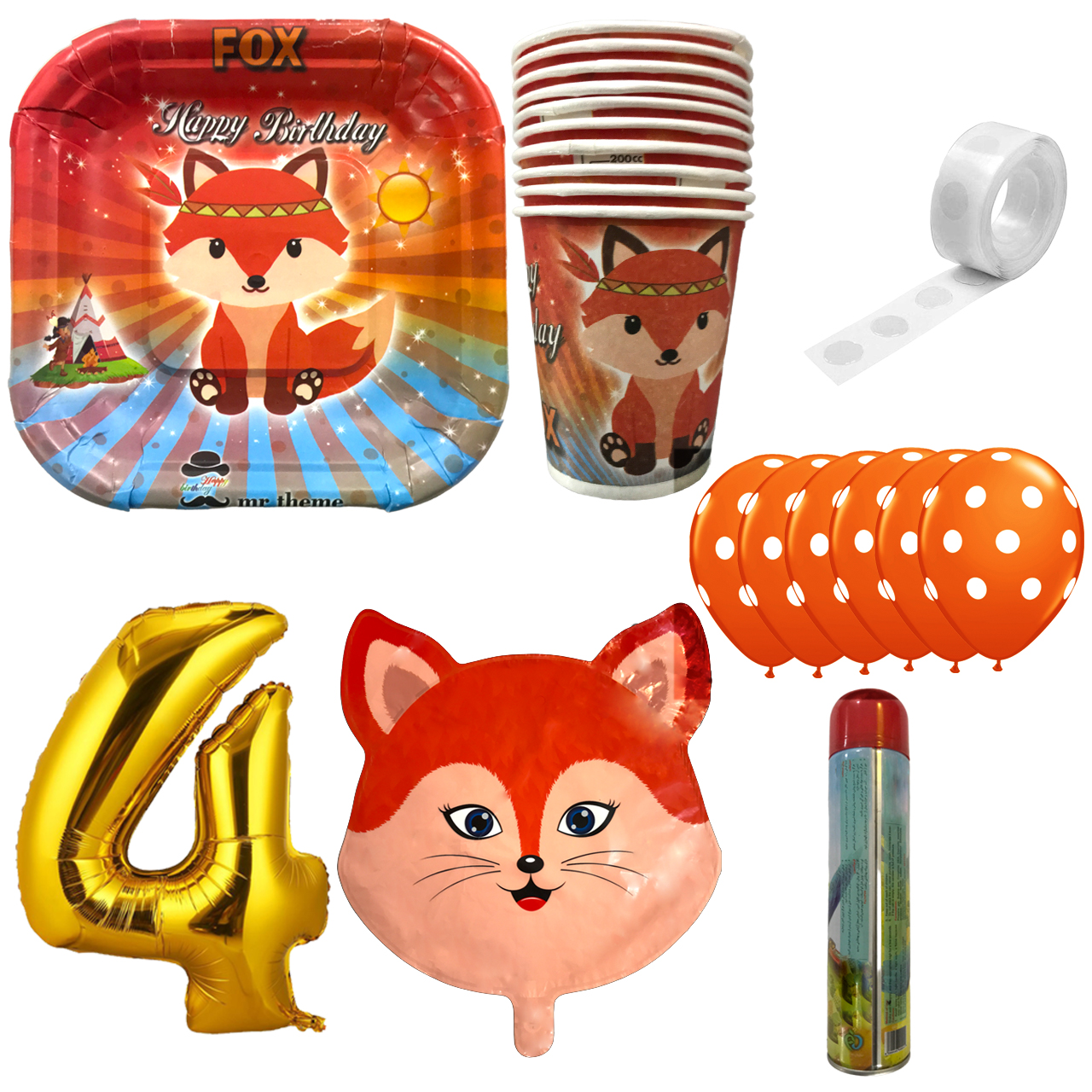 مجموعه 40 عددی تم تولد مستر تم طرح روباه کد 4