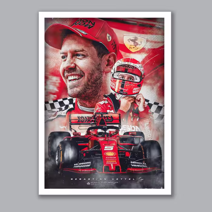 تابلو مدل فرمول یک سباستین وتل Sebastian Vettel کد LA-G10182