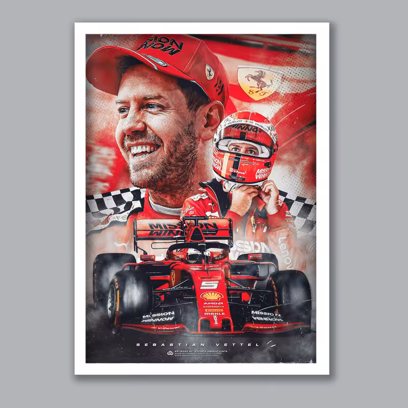 تابلو مدل فرمول یک سباستین وتل Sebastian Vettel کد LA-G10182
