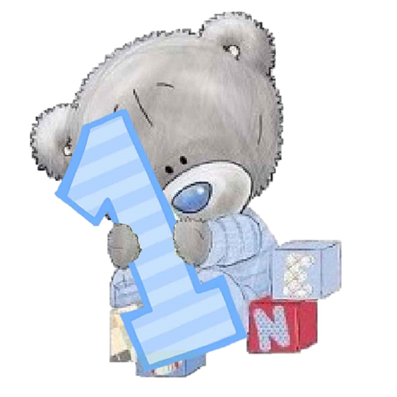 استند رومیزی تولد طرح عدد 1 مدل تدی آبی کد 01