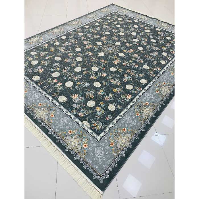 فرش ماشینی 1200 شانه اصل تراکم 3600 طرح آوا زمینه دودی 12 متری جنس اکرولیک