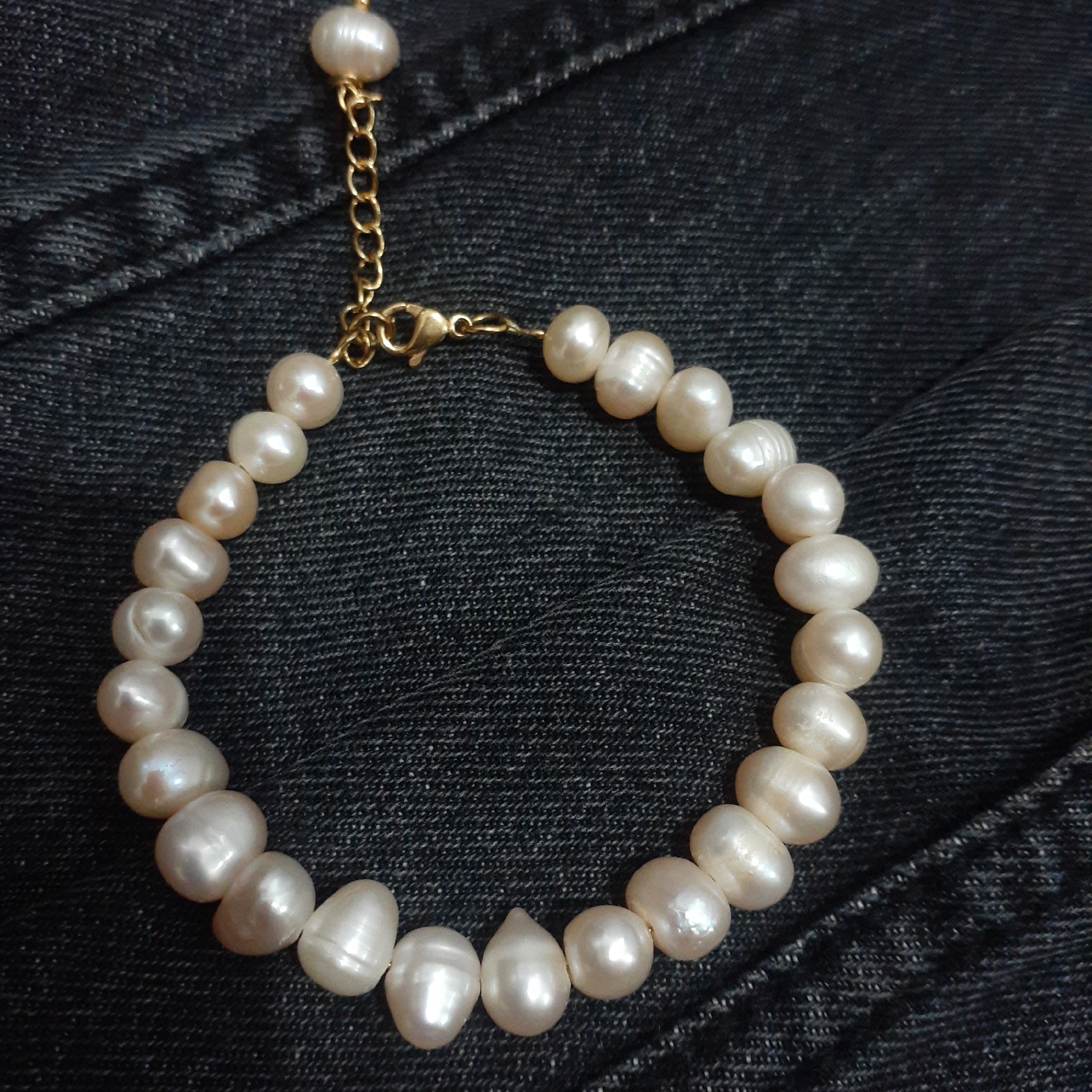 دستبند مروارید گلبهی 