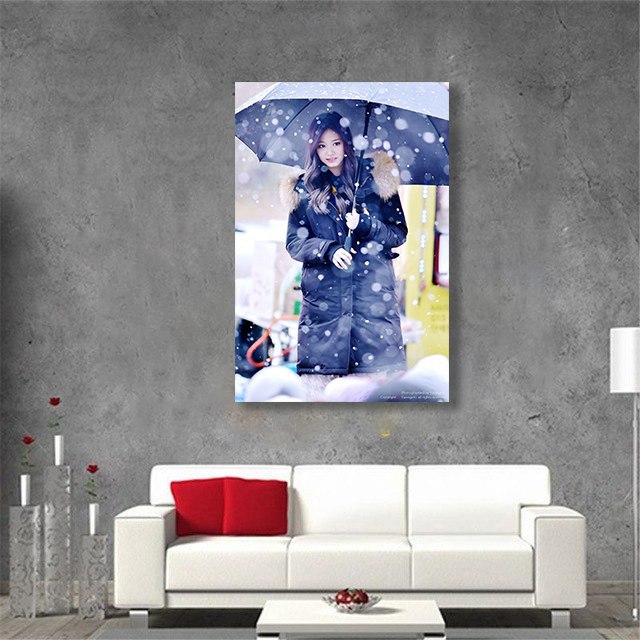 تابلو شاسی طرح دختر و برف کد o16