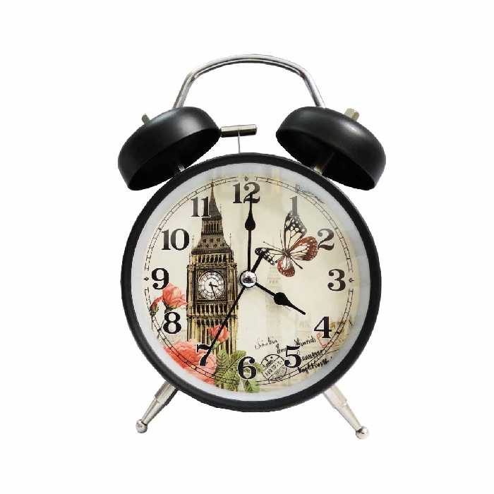 ساعت رومیزی مدل برج ساعت و پروانه شماطه دار کد 31