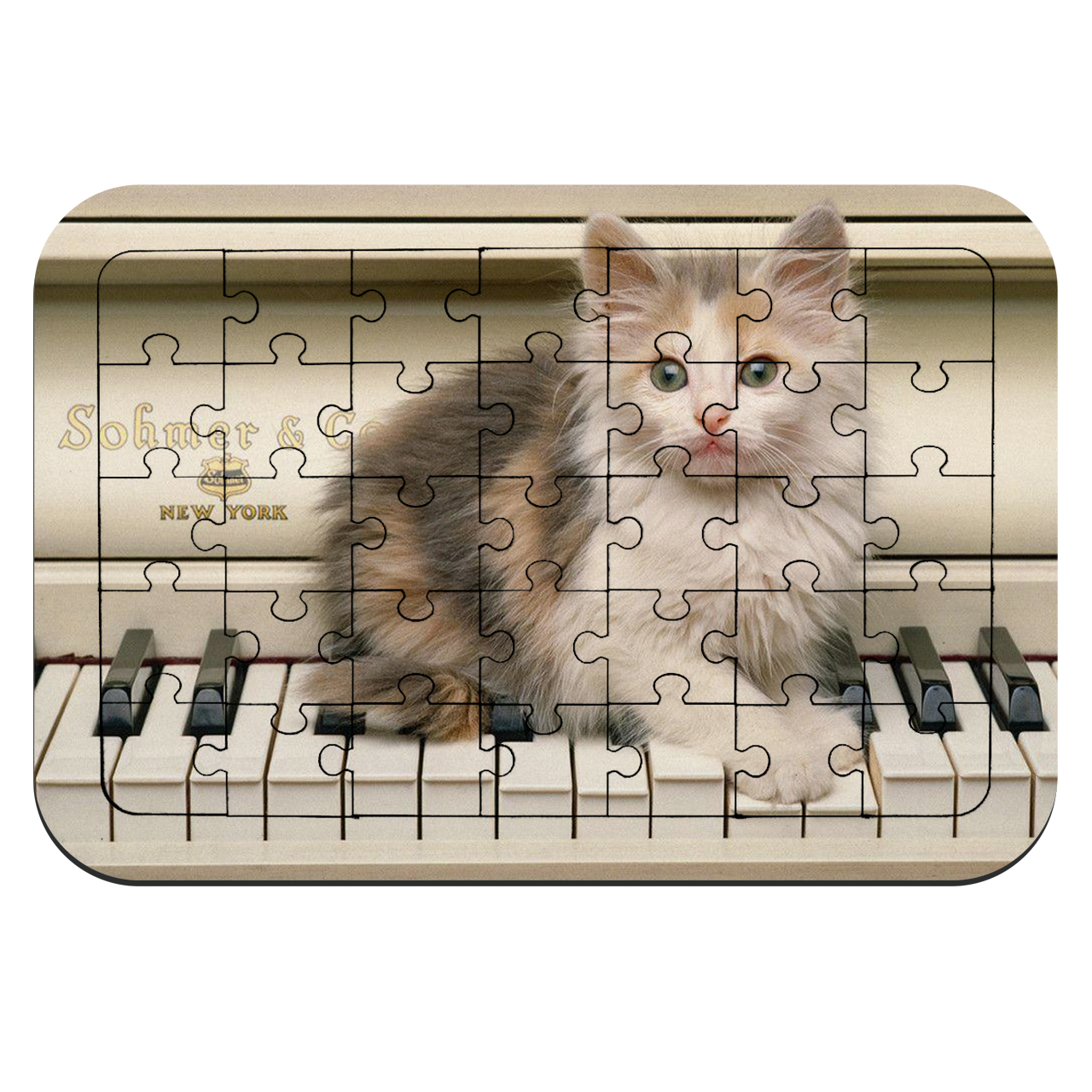 پازل 35 تکه طرح بچه گربه و پیانو مدل NI743