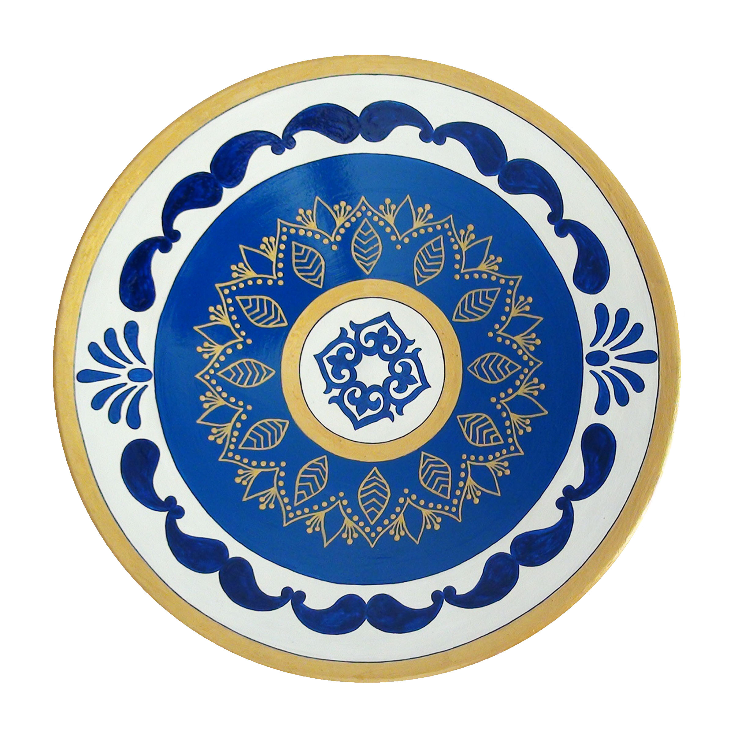 بشقاب دیوارکوب سفالی طرح اسلیمی دوار کد S 047