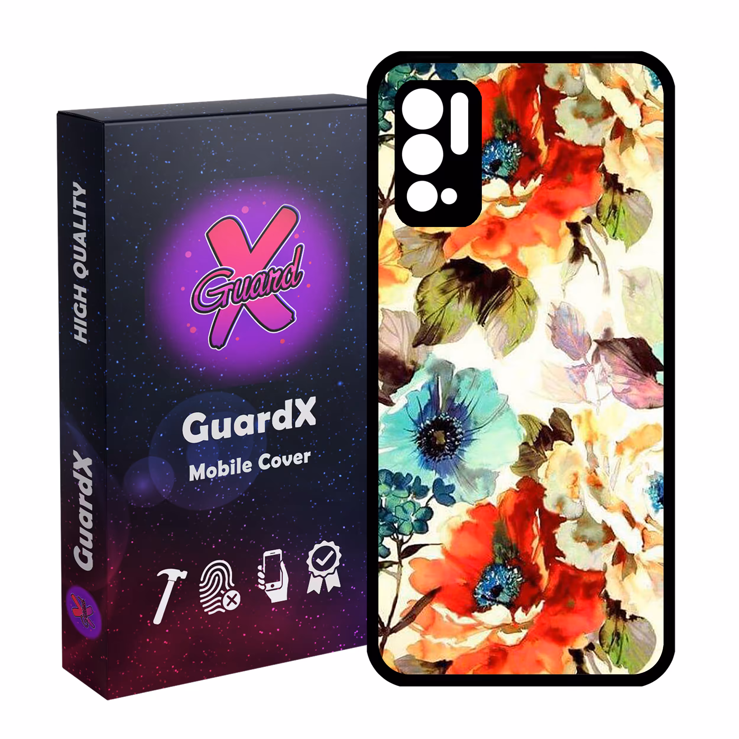 کاور گارد ایکس طرح گل مدل Glass10405 مناسب برای گوشی موبایل شیائومی Redmi Note 10 5G / Poco M3 Pro