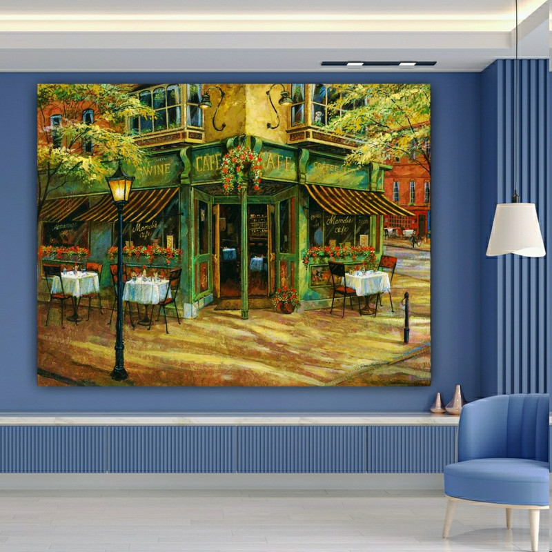 تابلو شاسی طرح شاسی کافه مدل اروپایی کد GR699 | دنیای قاب