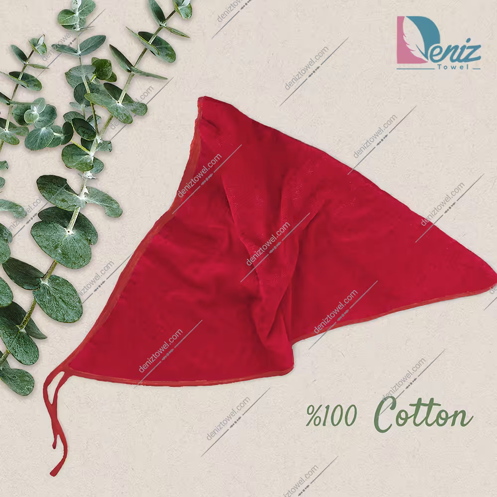 حوله سر طرح ساده مدل روسری رنگ زرشکی