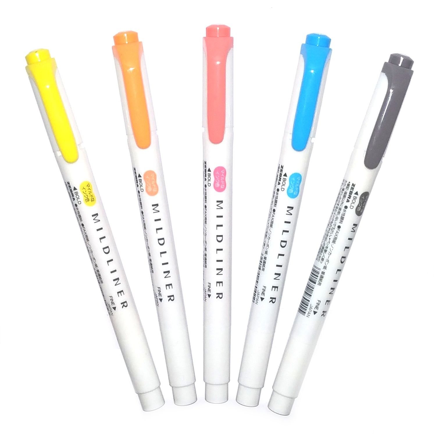 ماژیک علامت گذار 5 رنگ زبرا مدل MILDLINER طرح (Friendly Colors (New Colors (بدون قاب طلقی)
