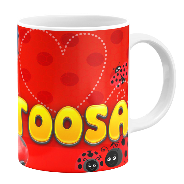 ماگ طرح دختر کفشدوزکی مدل آتوسا