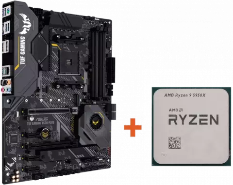 باندل مادربرد Asus TUF Gaming X570 Plus به همراه پردازنده AMD Ryzen 9 5950X
