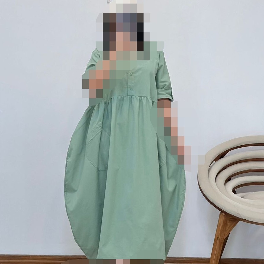 پیراهن دکمه دارجنس لینن