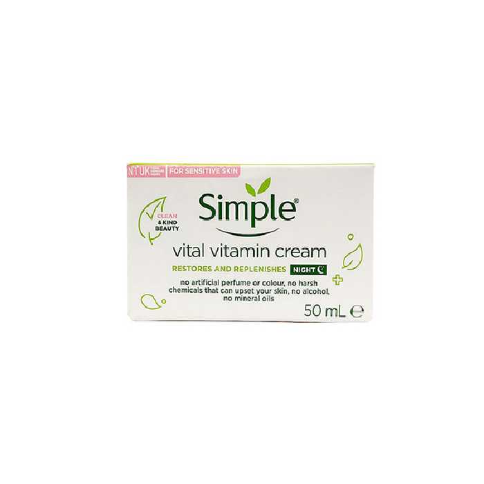 کرم ترمیم کننده شب سیمپل مدل Vital Vitamin حجم 50 میلی لیتر