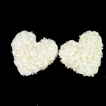 شمع قلب گل رز کوچک جفتی سفید