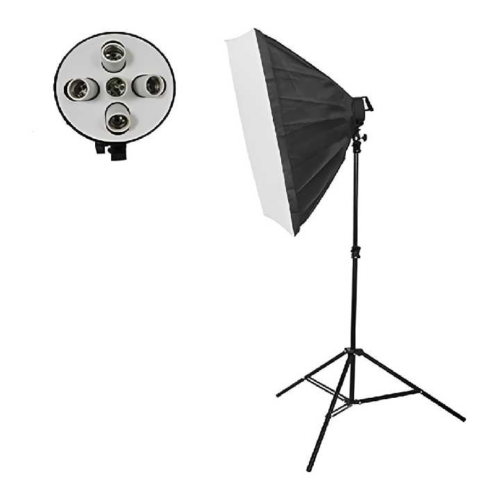 کیت سافت باکس به همراه هولدر 5 لامپ و سه پایه