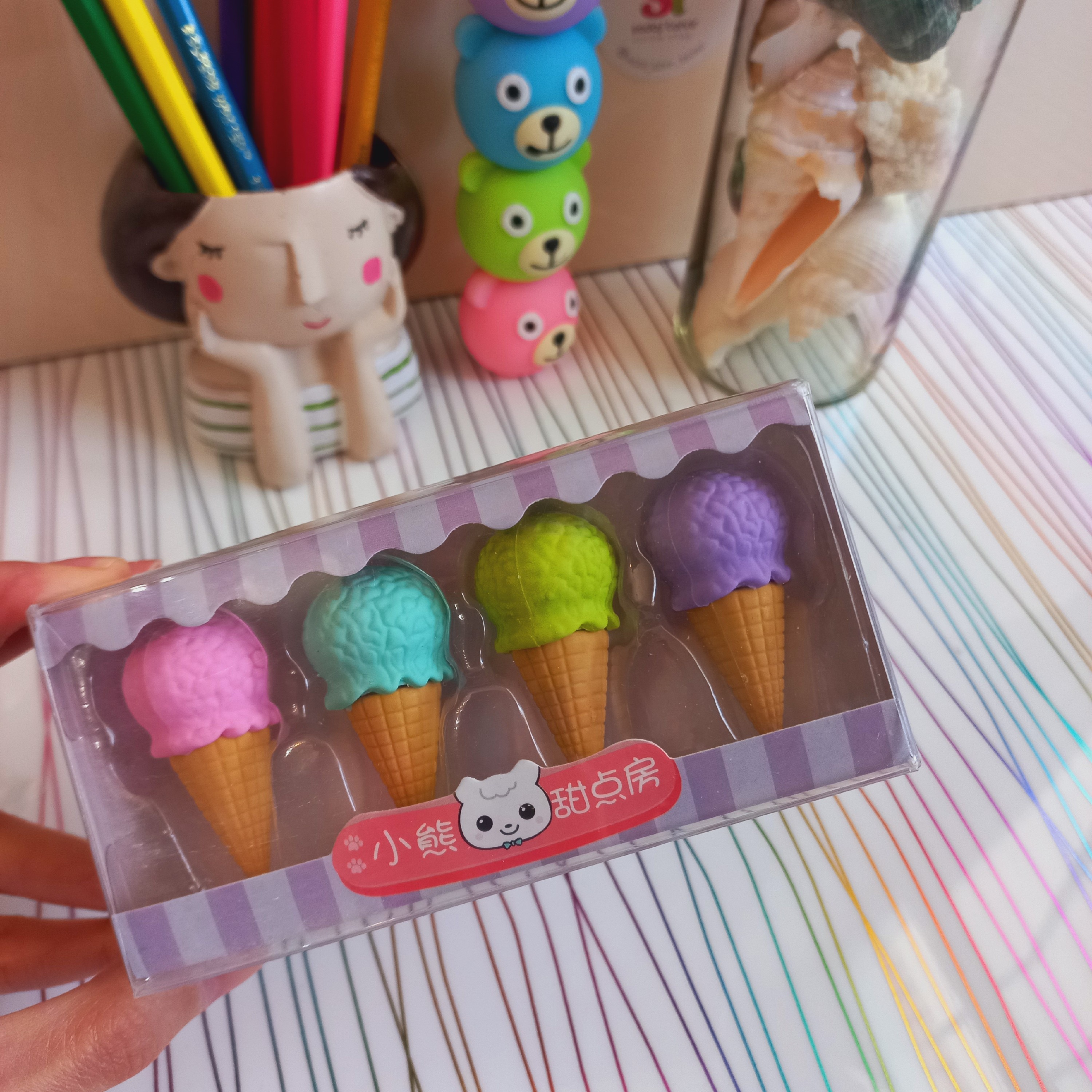 پاک کن بستنی قیفی بسته 4تایی