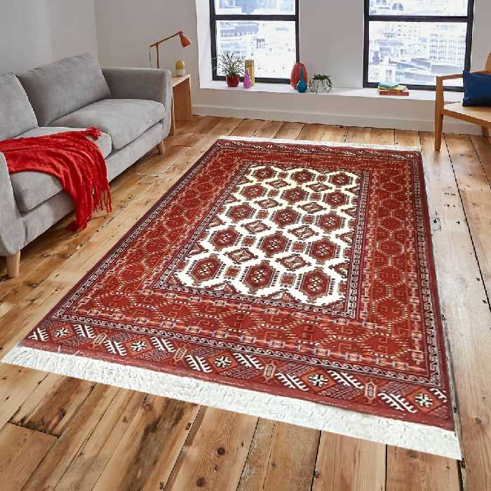 فرش دستباف شش متری طرح ترکمن مدل AA222