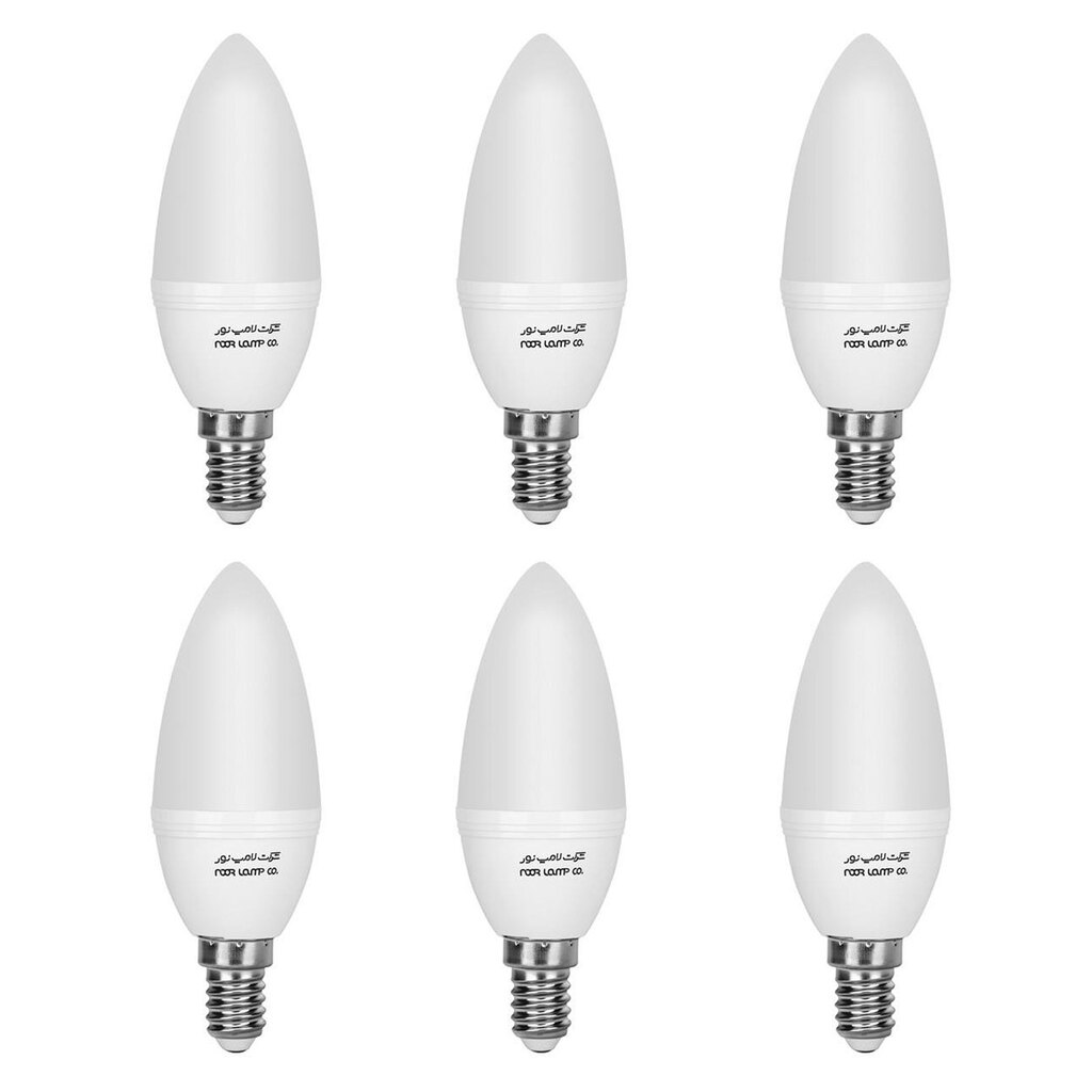 لامپ ال ای دی شمعی مات 6 وات نور سرپیچ E14 بسته 6 عددی