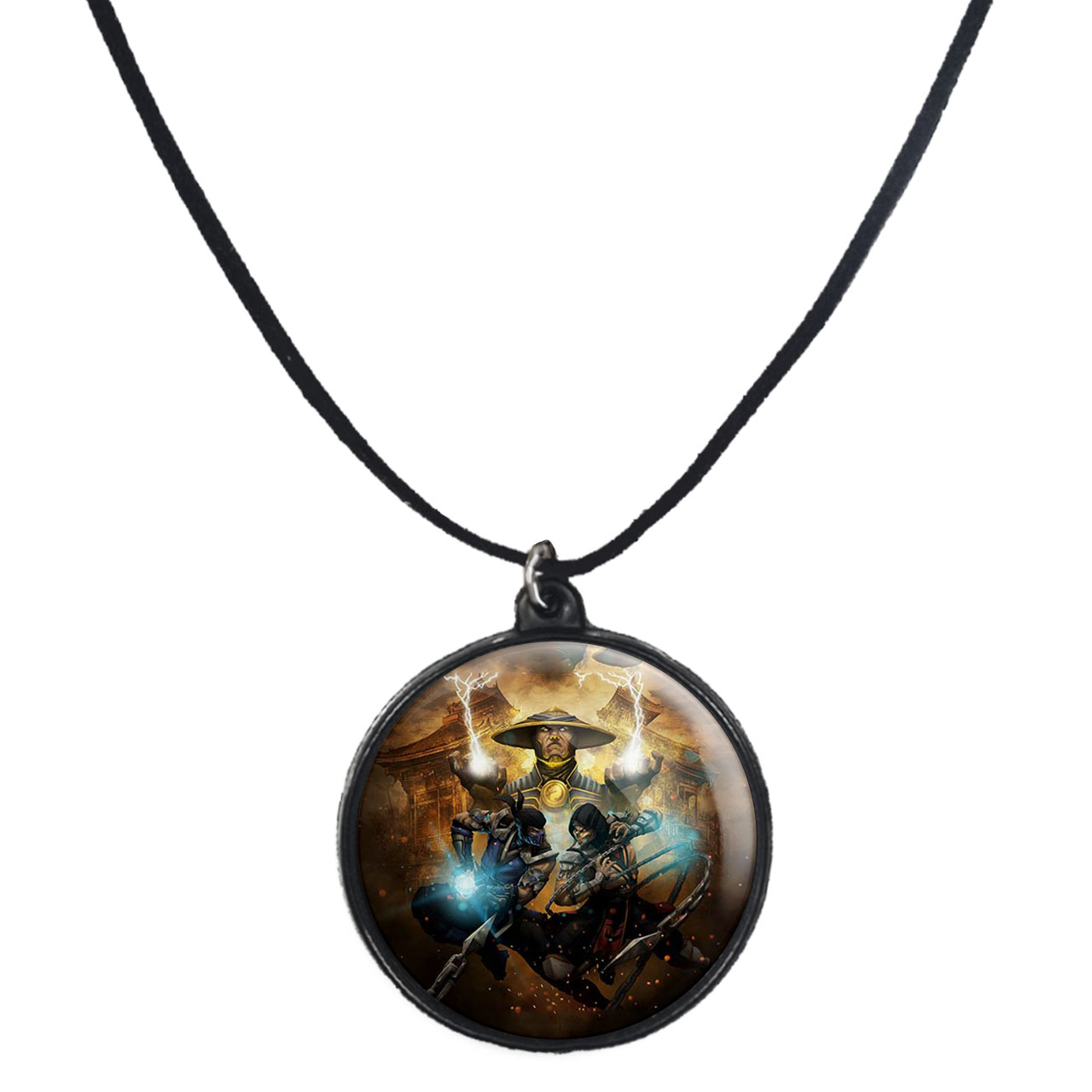 گردنبند پرمانه طرح مورتال کامبت کد pmb.1566 مدل دو طرفه