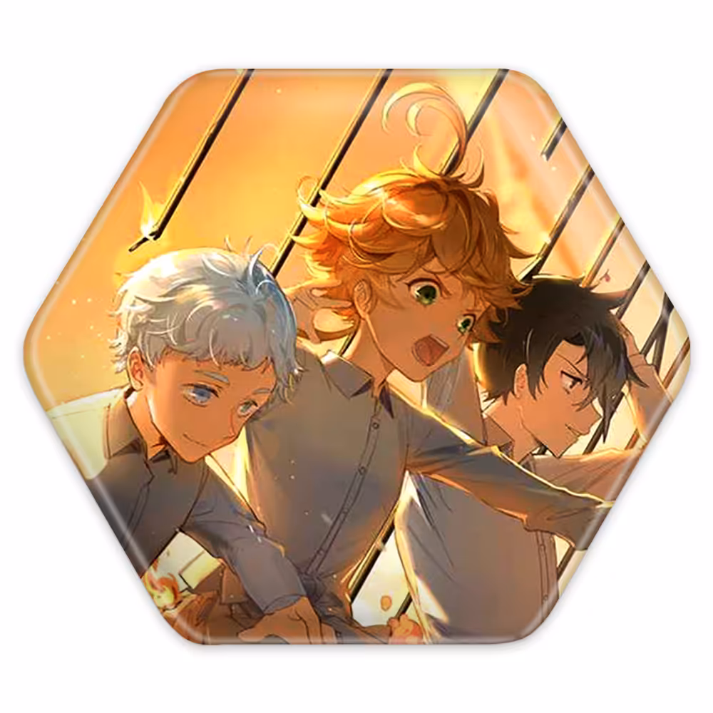 پیکسل خندالو طرح ری و اما و نورمن انیمه ناکجاآباد موعود مدل شش ضلعی کد 12721