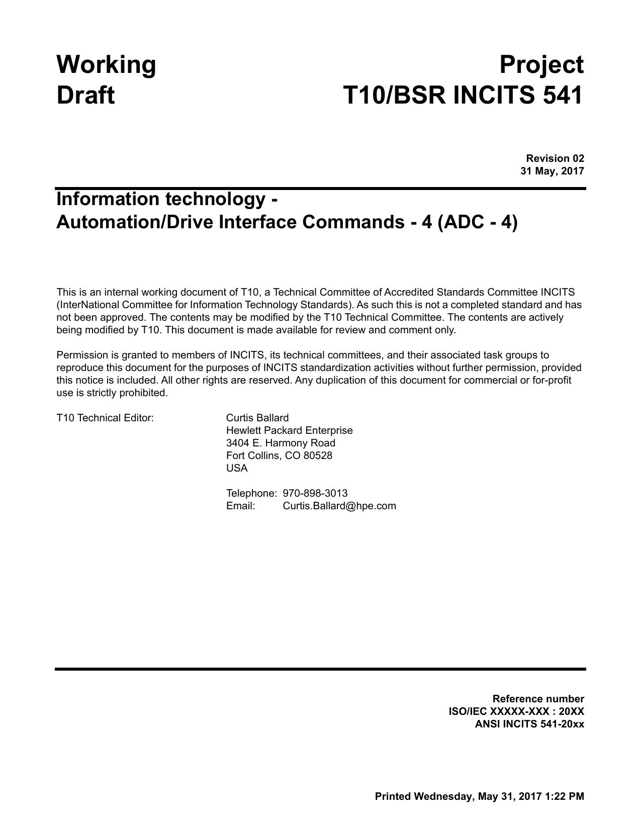 خرید و دانلود نسخه کامل کتاب SCSI Automation/Drive Interface Commands - 3 (ADC-3 r02)