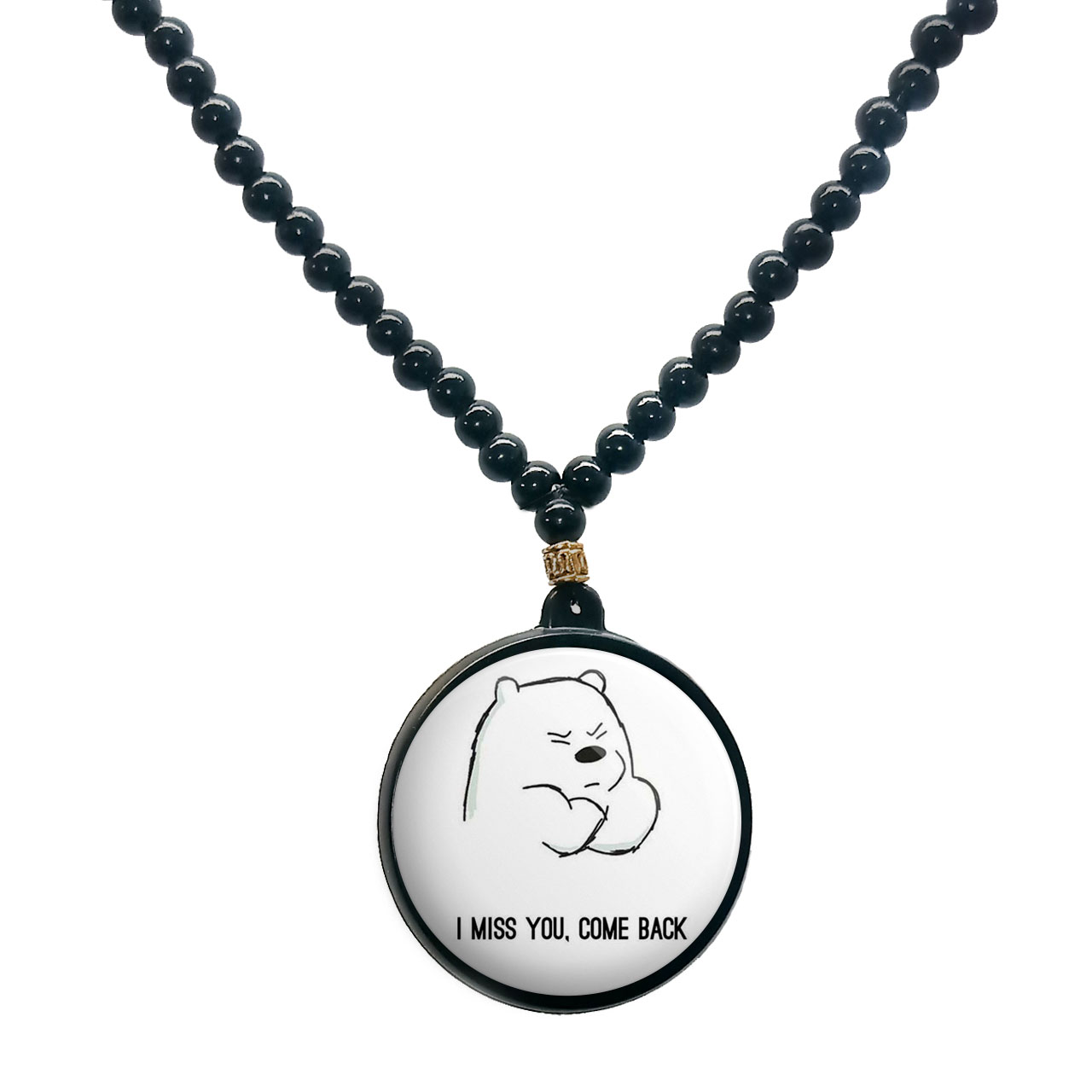 گردنبند پرمانه طرح خرس‌های کله‌ فندقی کد pmd.10272 مدل دو طرفه